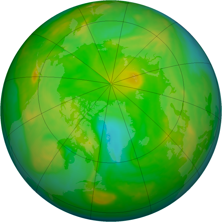 Arctic ozone map for 13 June 2008